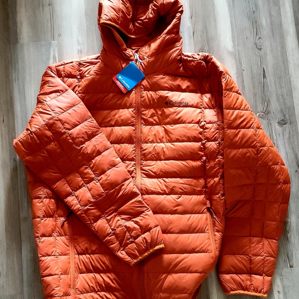 Columbia Men’s Voodoo Falls 590 TurboDown Hooded Jacket, XXXLT, Harvester Orange
